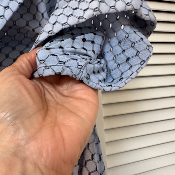 Vintage 1950s Light Blue Eyelet Nylon Day Dress Comfort & Stretch - Picture 10 of 15